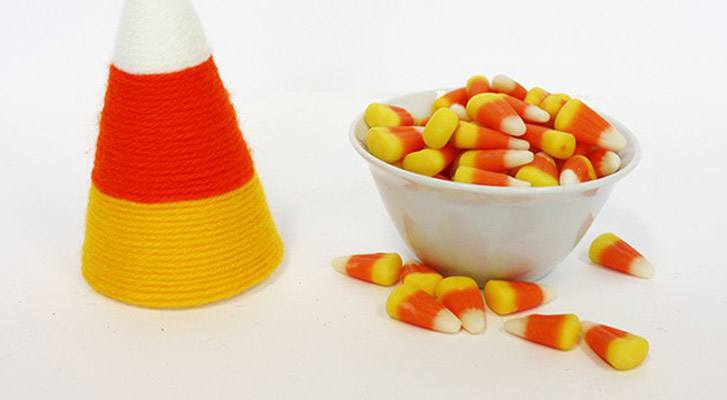 Image of Simple Yarn Wrapped Candy Corn thumbnail