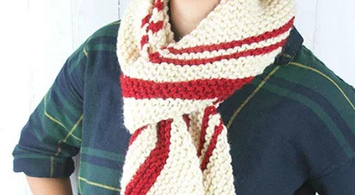 Image of Knit a Chunky Candy Cane Scarf! thumbnail