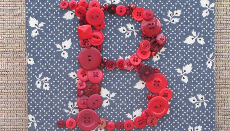 Image of DIY Button Monogram Plaque thumbnail