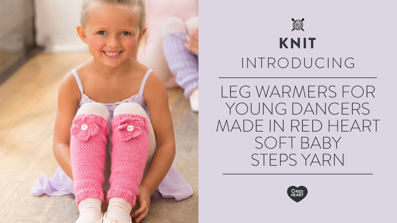 Image of Leg Warmers for Young Dancers Made in Red Heart Soft Baby Steps Yarn thumbnail