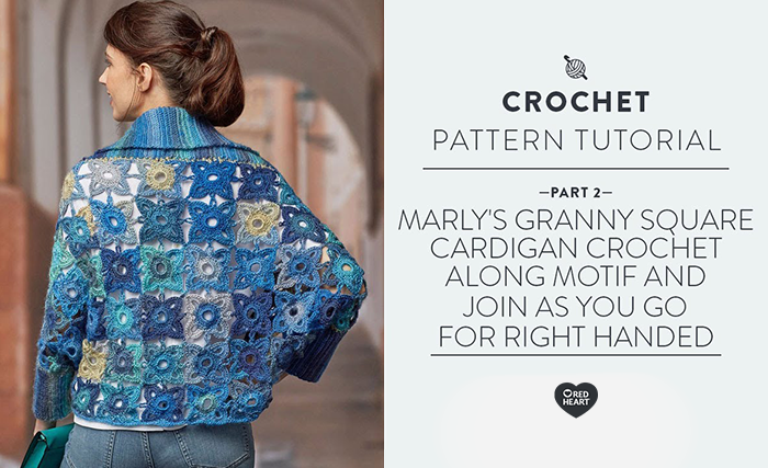 Image of Marly's Granny Square Cardigan Crochet Along Video 2 Motif and Join as You Go (for Right Handed) thumbnail