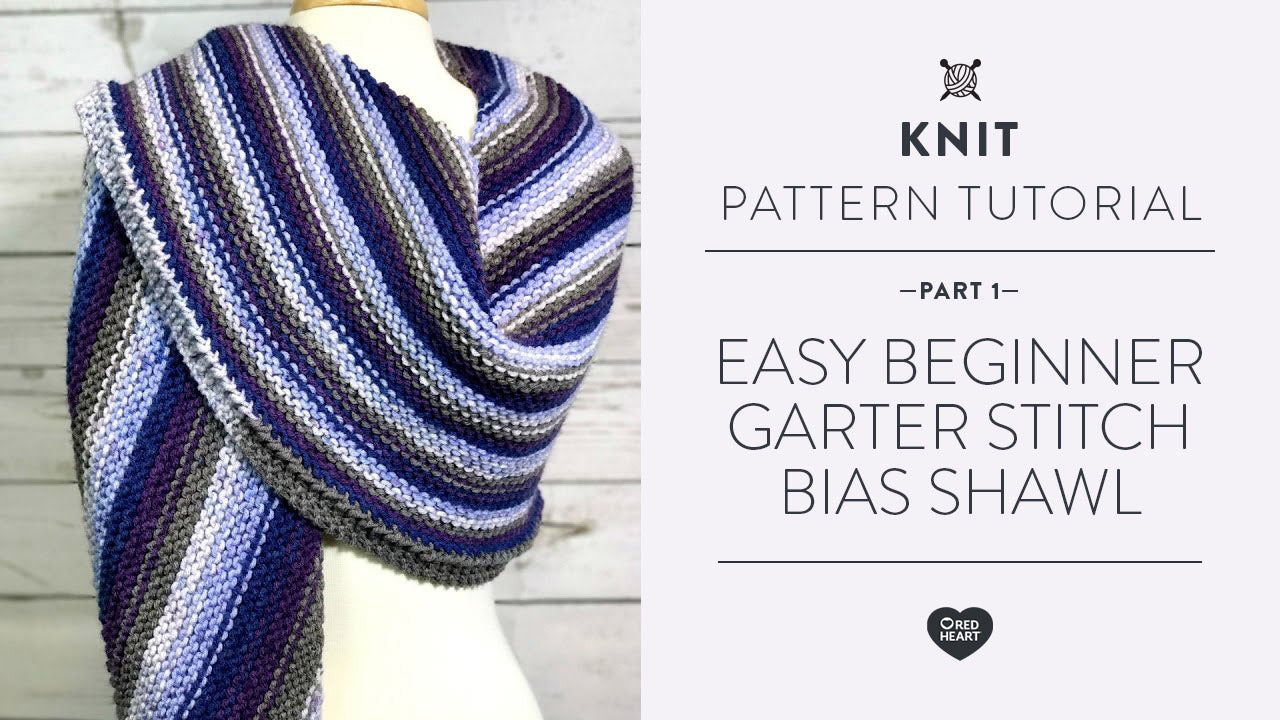 Image of Easy Beginner Garter Stitch Bias Shawl Video 1 of 2 thumbnail