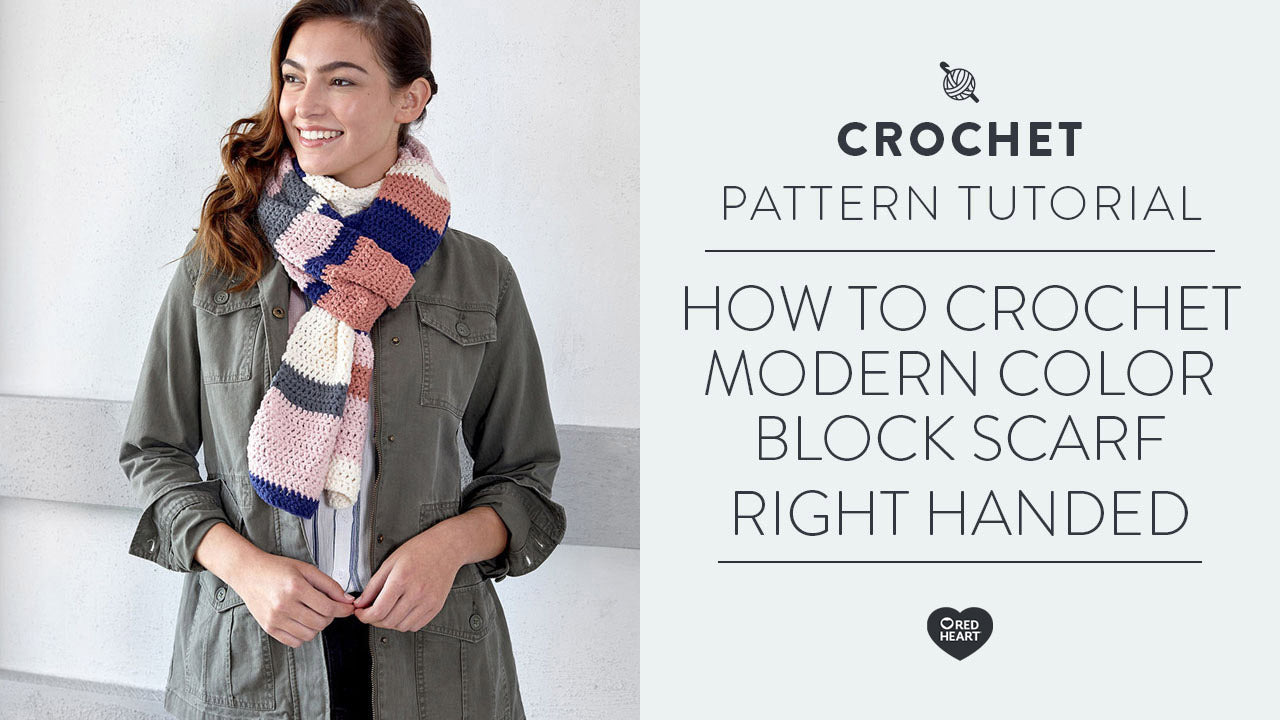 Image of How to Crochet Modern Color Block Scarf [Right Handed] thumbnail