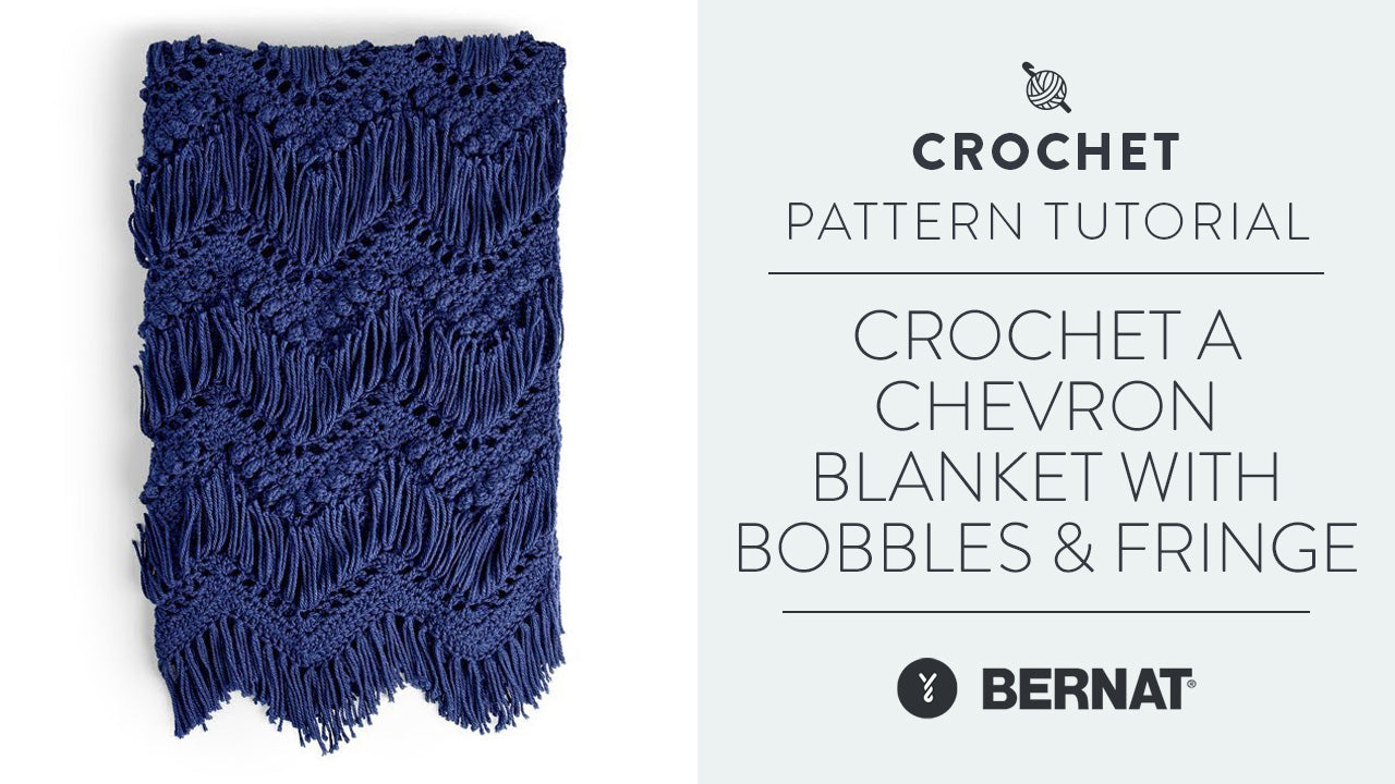 Image of Crochet A Chevron Blanket With Bobbles & Fringe thumbnail