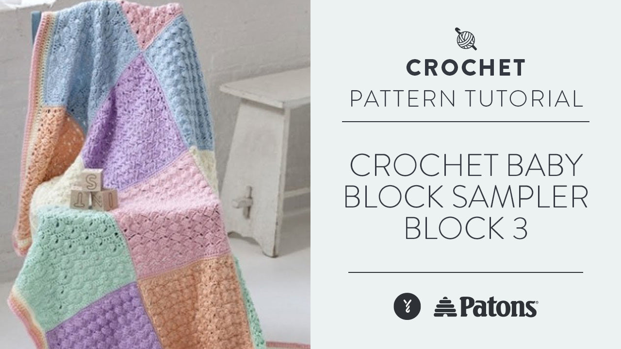 Image of Crochet Baby Block Sampler Block 3 thumbnail