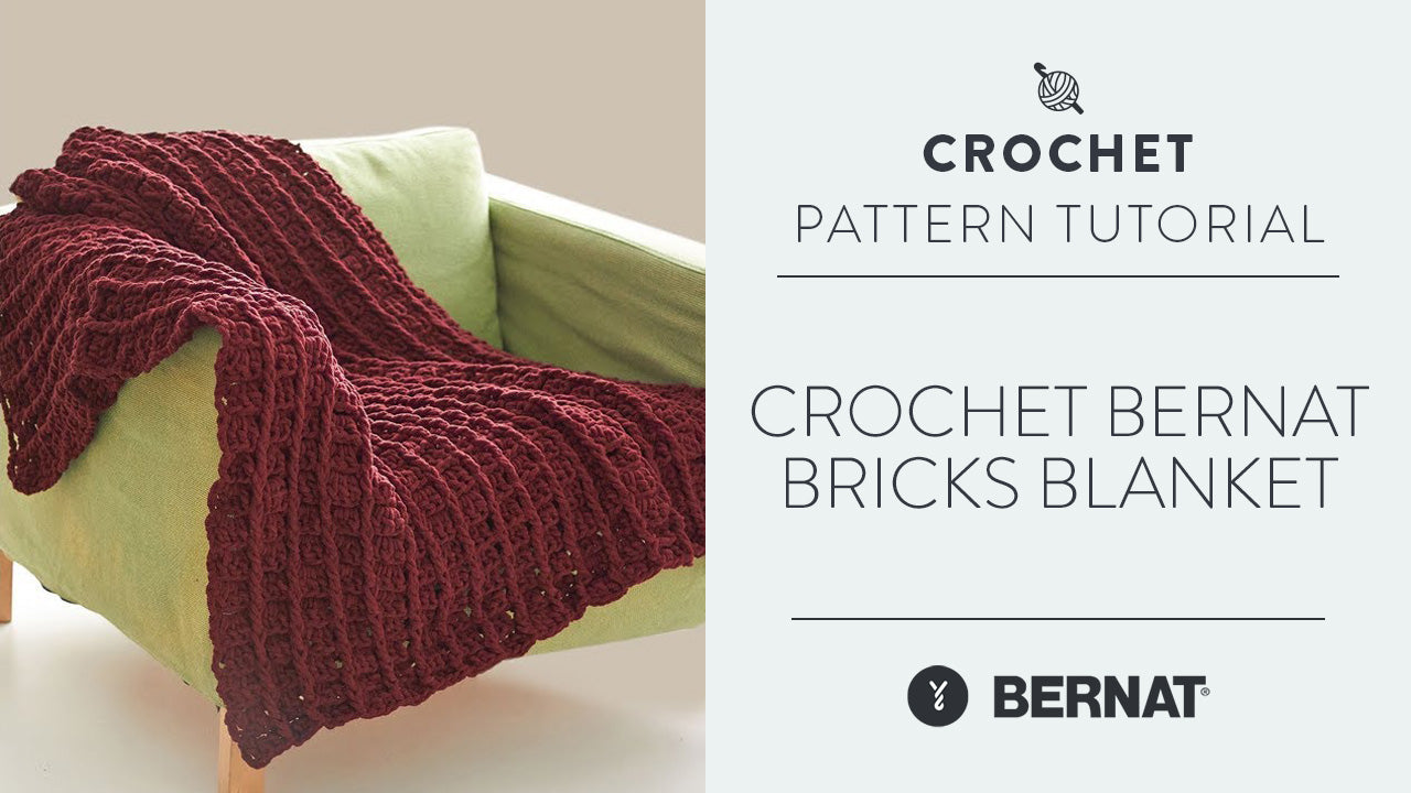 Image of Crochet Bernat Bricks Blanket thumbnail