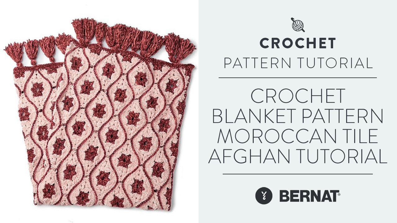 Crochet Blanket Pattern Moroccan Tile Afghan Tutorial Yarnspirations