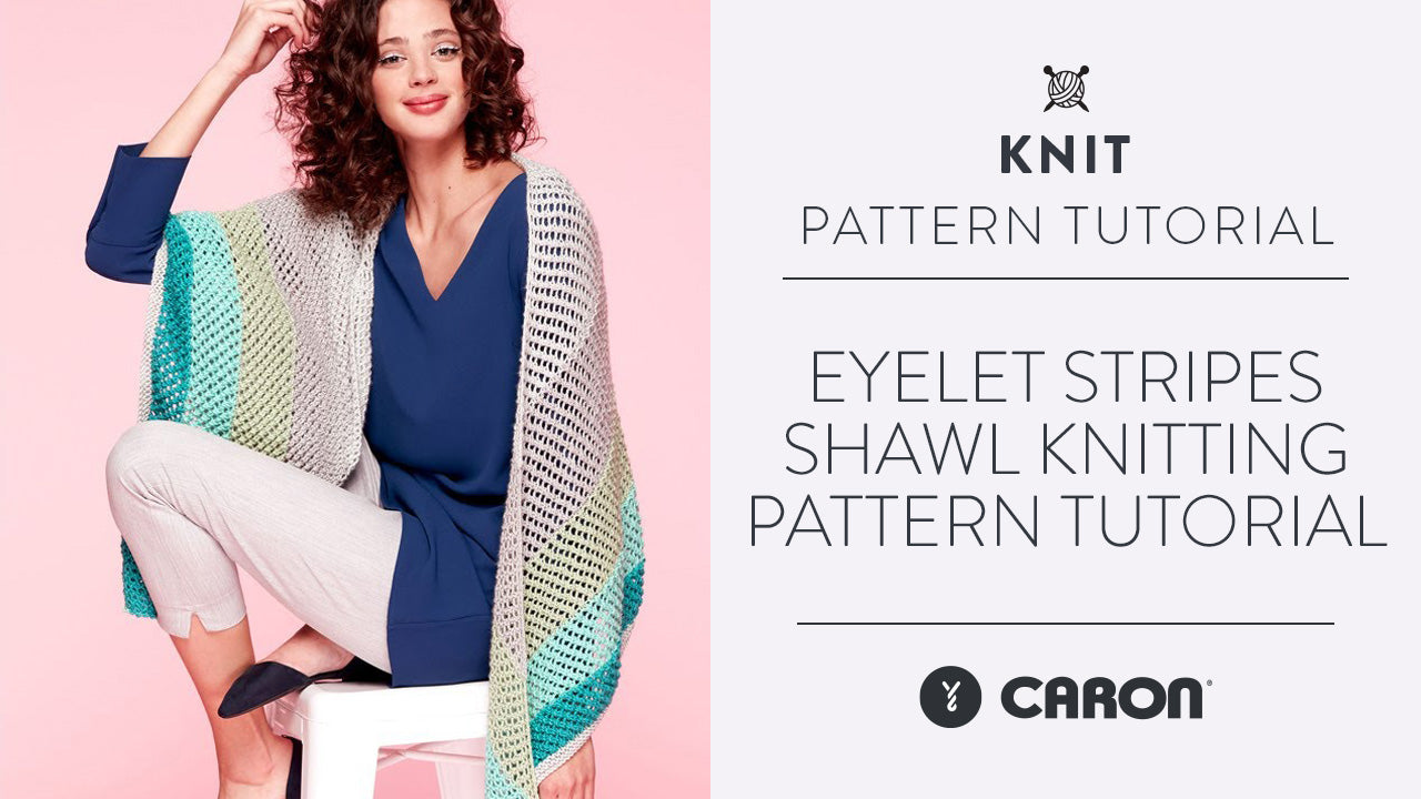 Image of Eyelet Stripes Shawl Knitting Pattern Tutorial thumbnail