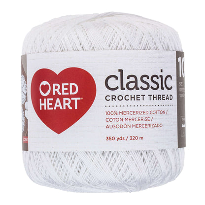 Red Heart Classic Crochet Thread Size 10 - Clearance shades White