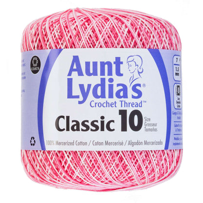 Aunt Lydia's Classic Crochet Thread Size 10 - Clearance shades Shaded Pinks