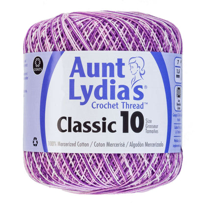 Aunt Lydia's Classic Crochet Thread Size 10 - Clearance shades Shaded Purples