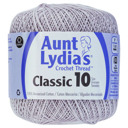 Aunt Lydia's Classic Crochet Thread Size 10 - Clearance shades Silver