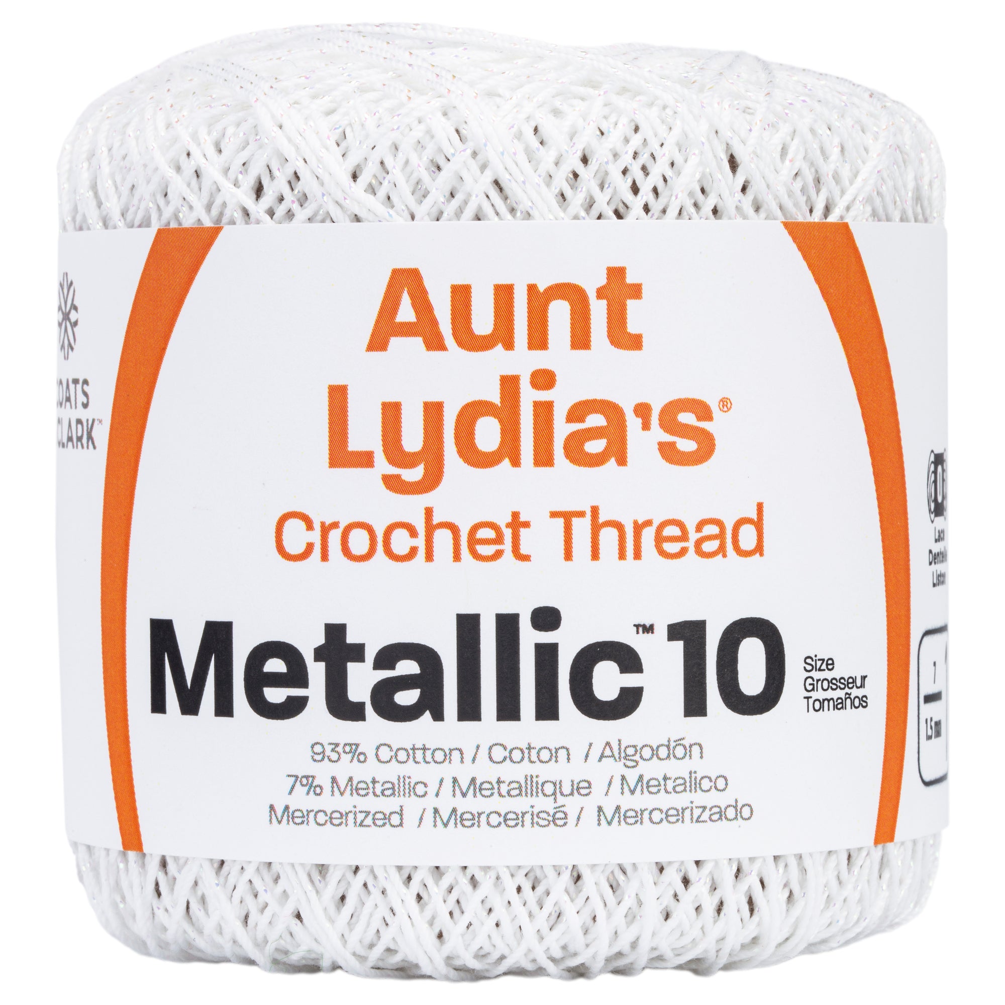 Aunt Lydia's Metallic Crochet Thread Size 10-Natural & Gold, 1