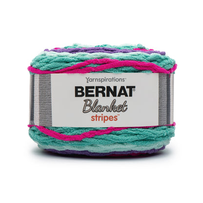 Bernat Blanket Stripes Yarn (300g/10.5oz) Aqua Violet