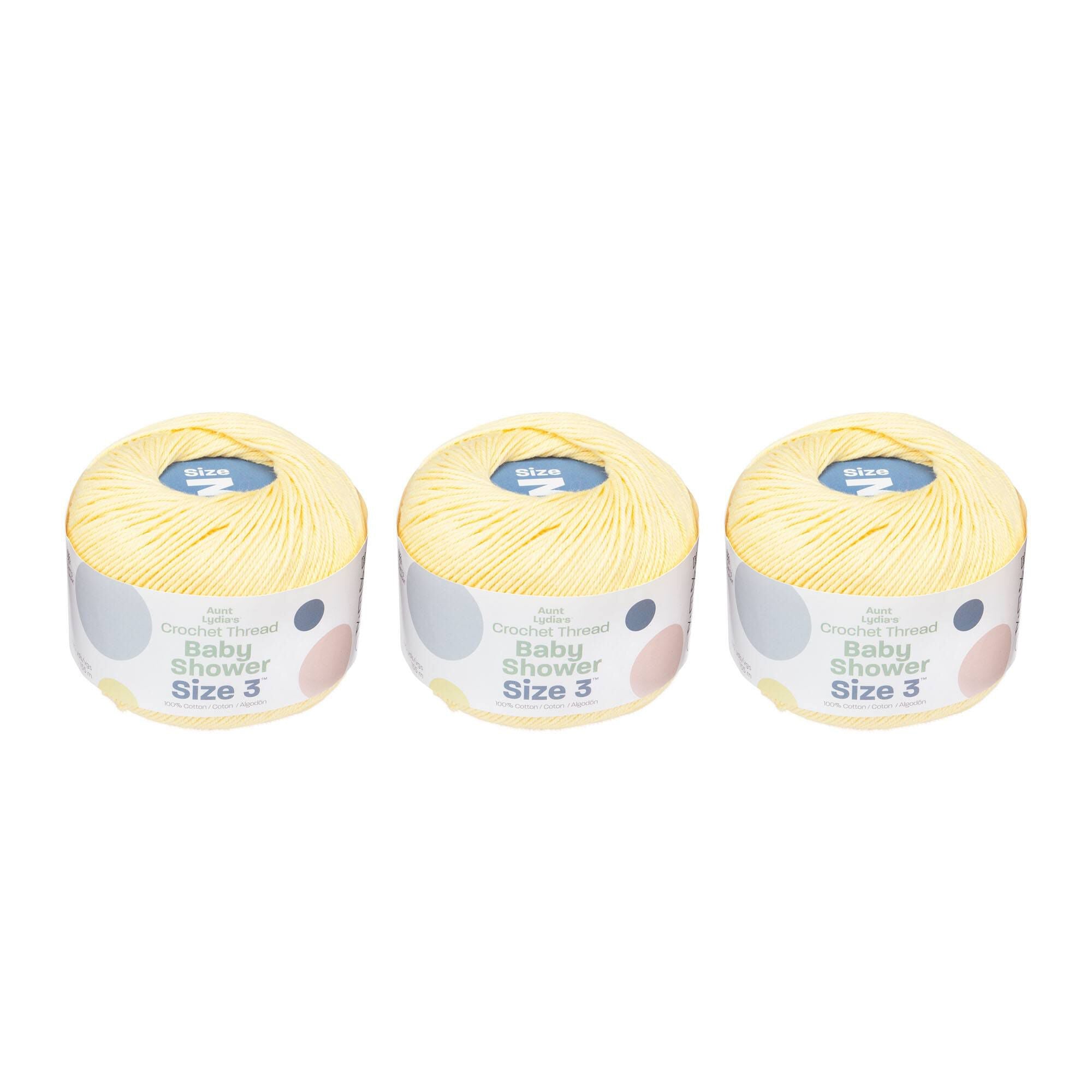 Aunt Lydia's Baby Shower Crochet Thread Size 3 (3 Pack) Yarnspirations