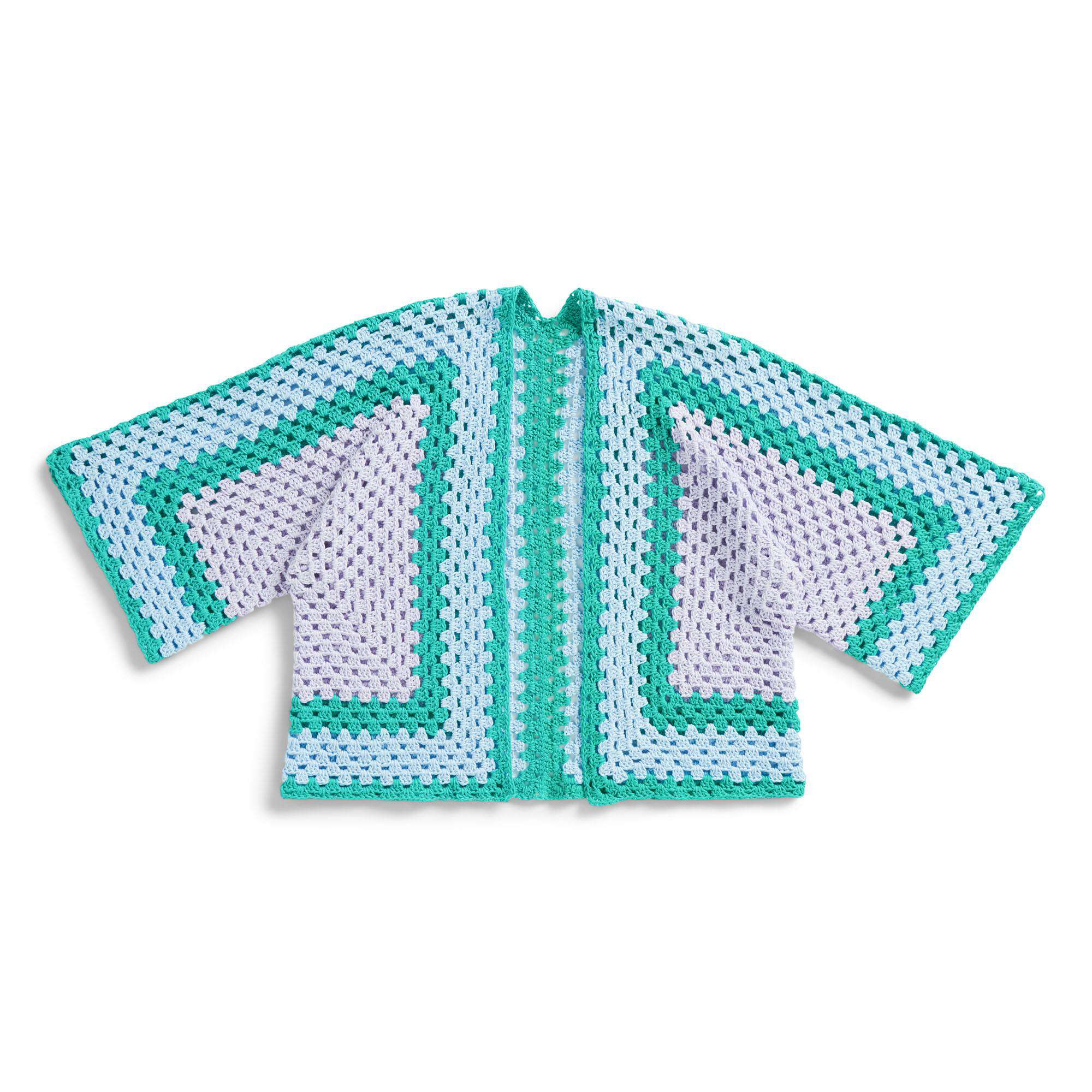 Free Easy Aunt Lydia Cropped Granny Square Cardigan Crochet