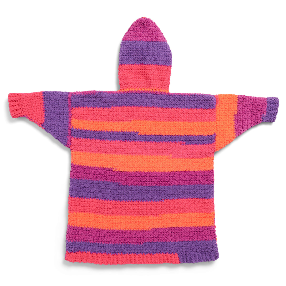 Crochet Hood made in Bernat Blanket Stripes Yarn
