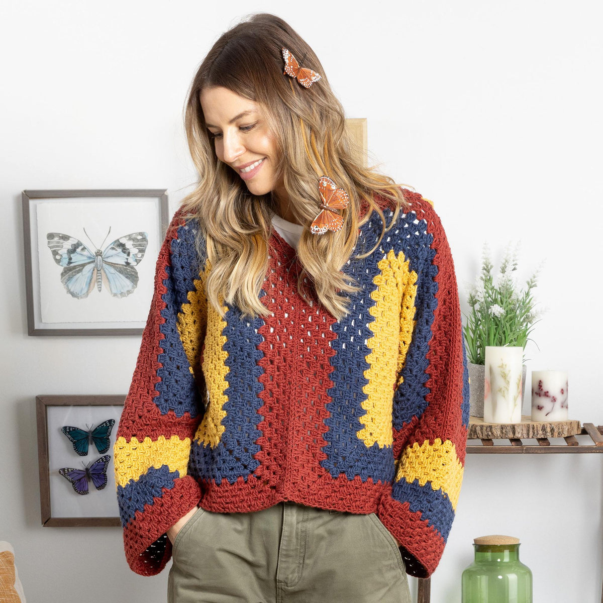 Crochet Pullover made in Bernat Yarn