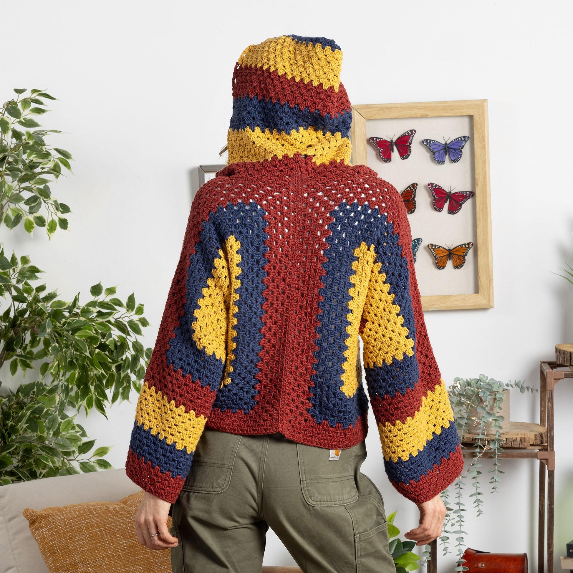 Free Bernat Crochet Hexi Hoodie Pullover Pattern