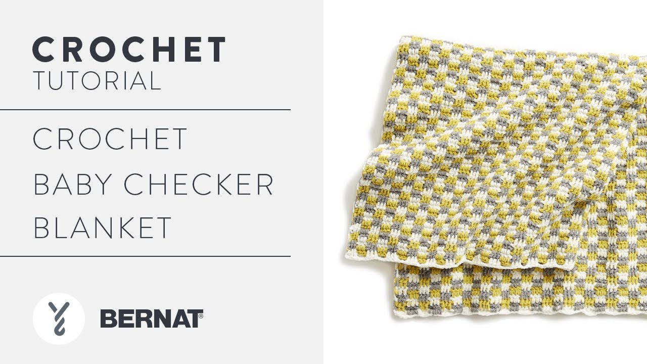 Bernat Checker Crochet Baby Blanket