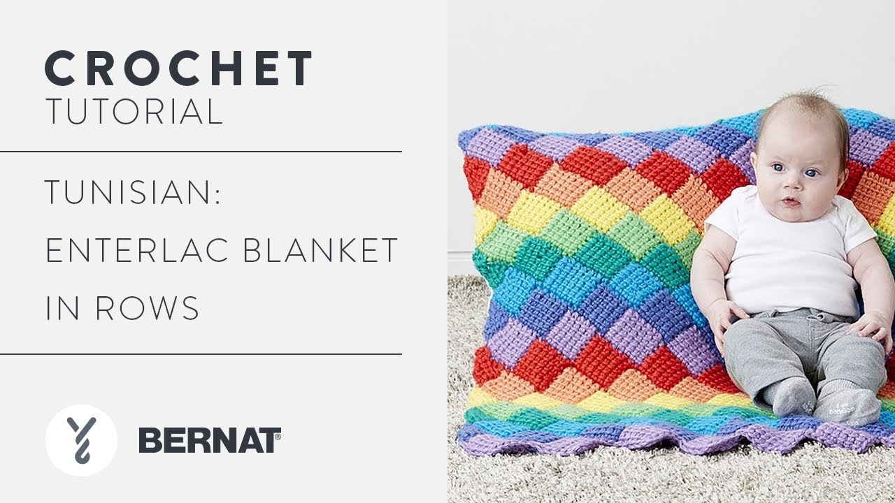 Bernat Tunisian Crochet Entrelac Baby Blanket