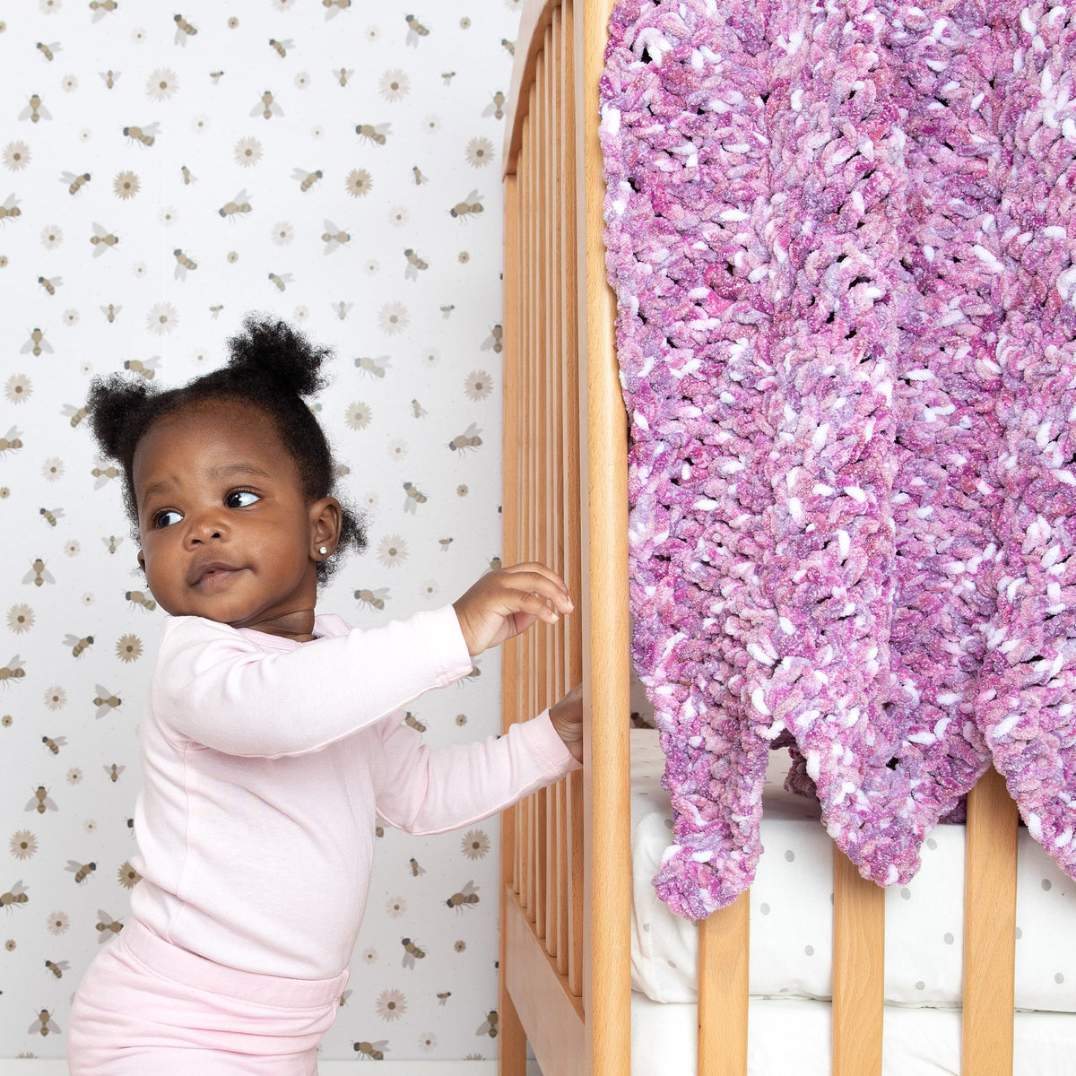 Crochet Blanket made in Bernat Baby Blanket Yarn