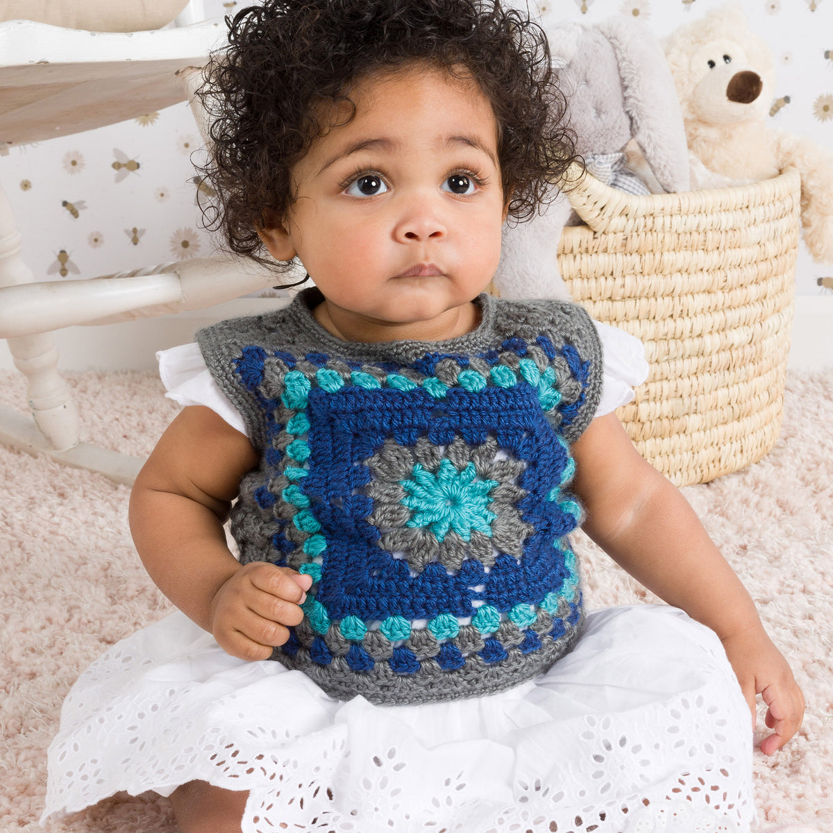 Crochet Vest made in Bernat Yarn