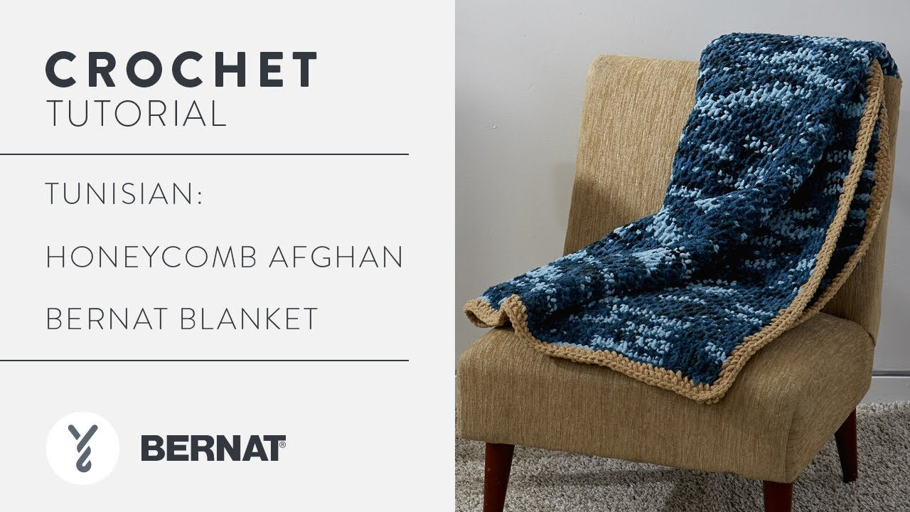 Bernat Tunisian Honeycomb Crochet Blanket