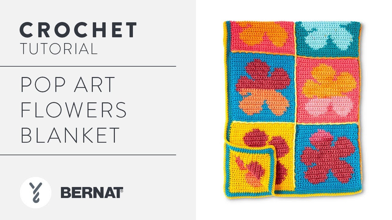 Bernat Pop Art Flowers Crochet Blanket