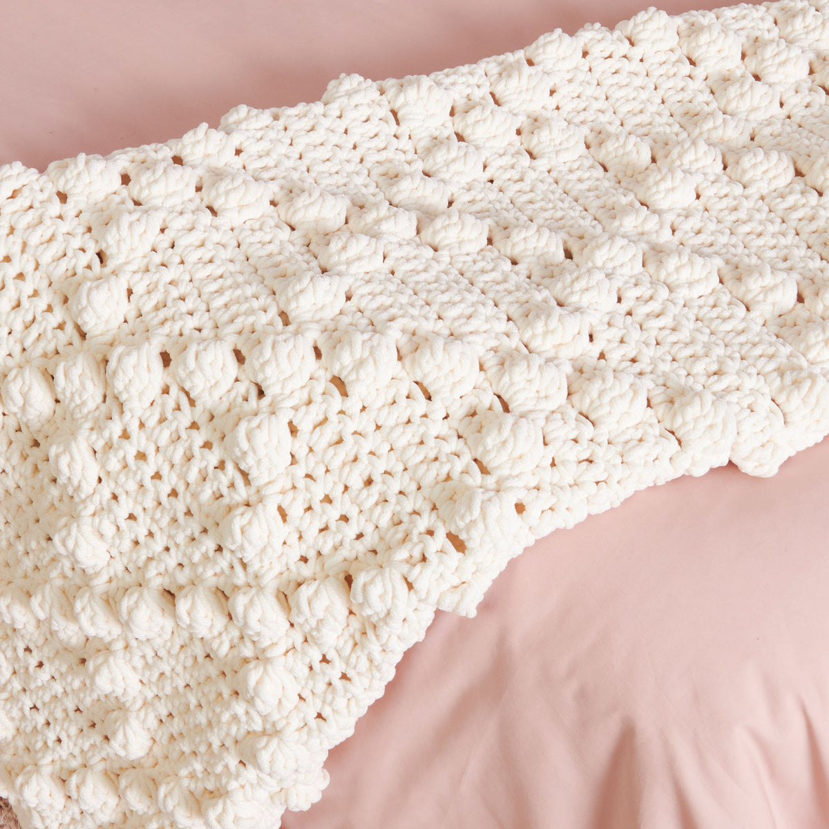Crochet Blanket made in Bernat Plush Yarn