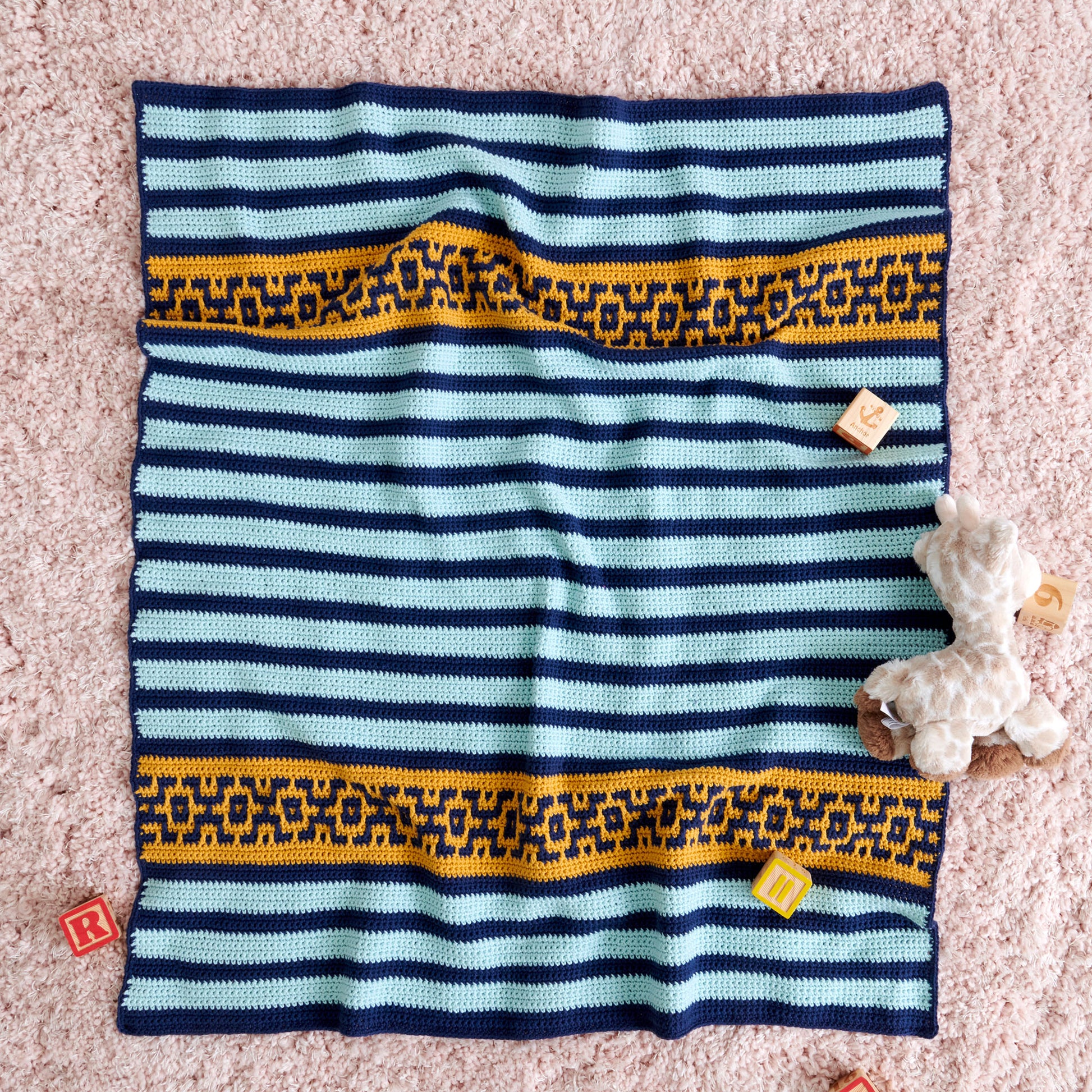 Free Bernat Geometric Bliss Crochet Baby Blanket Pattern