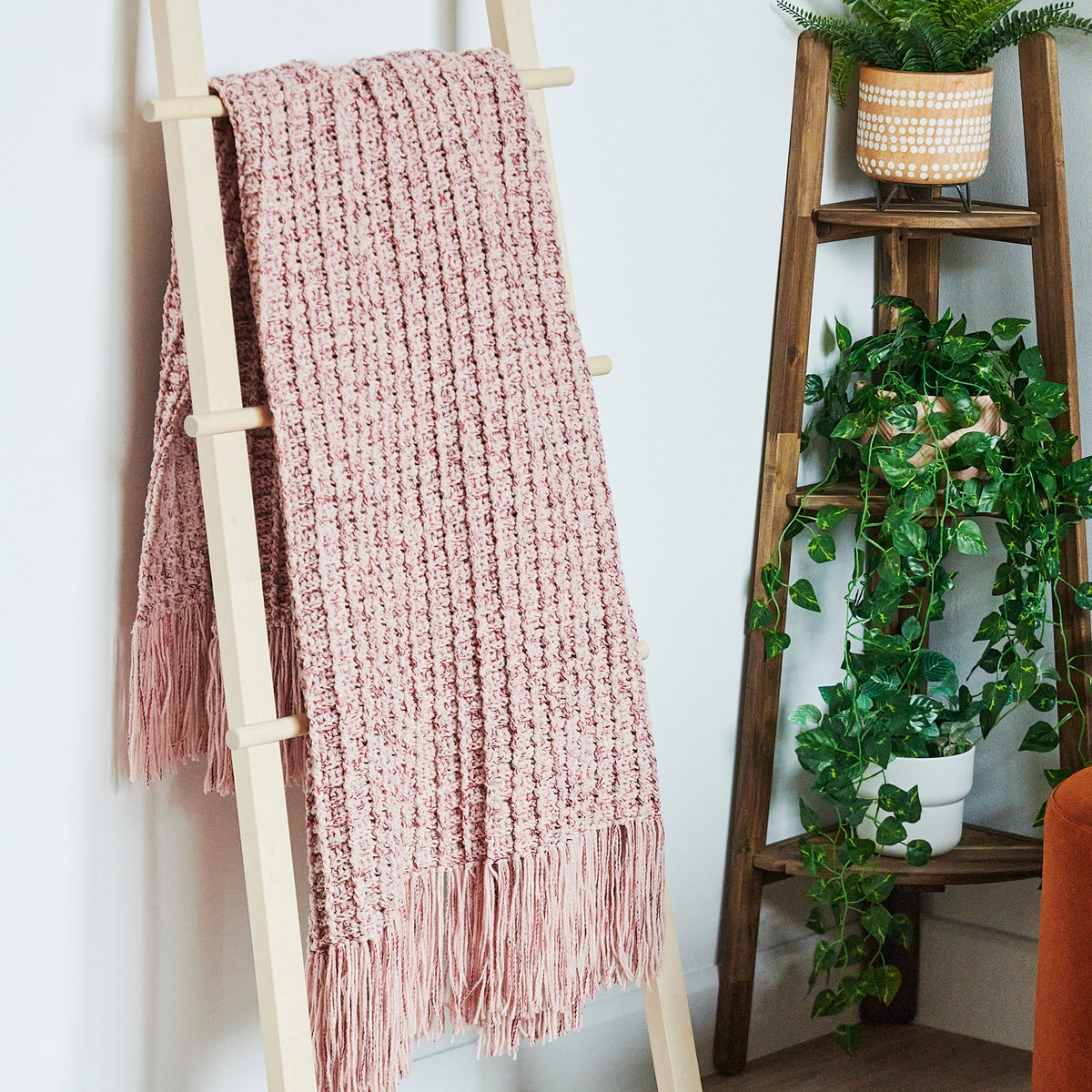 Crochet Blanket made in Bernat Lattice Yarn