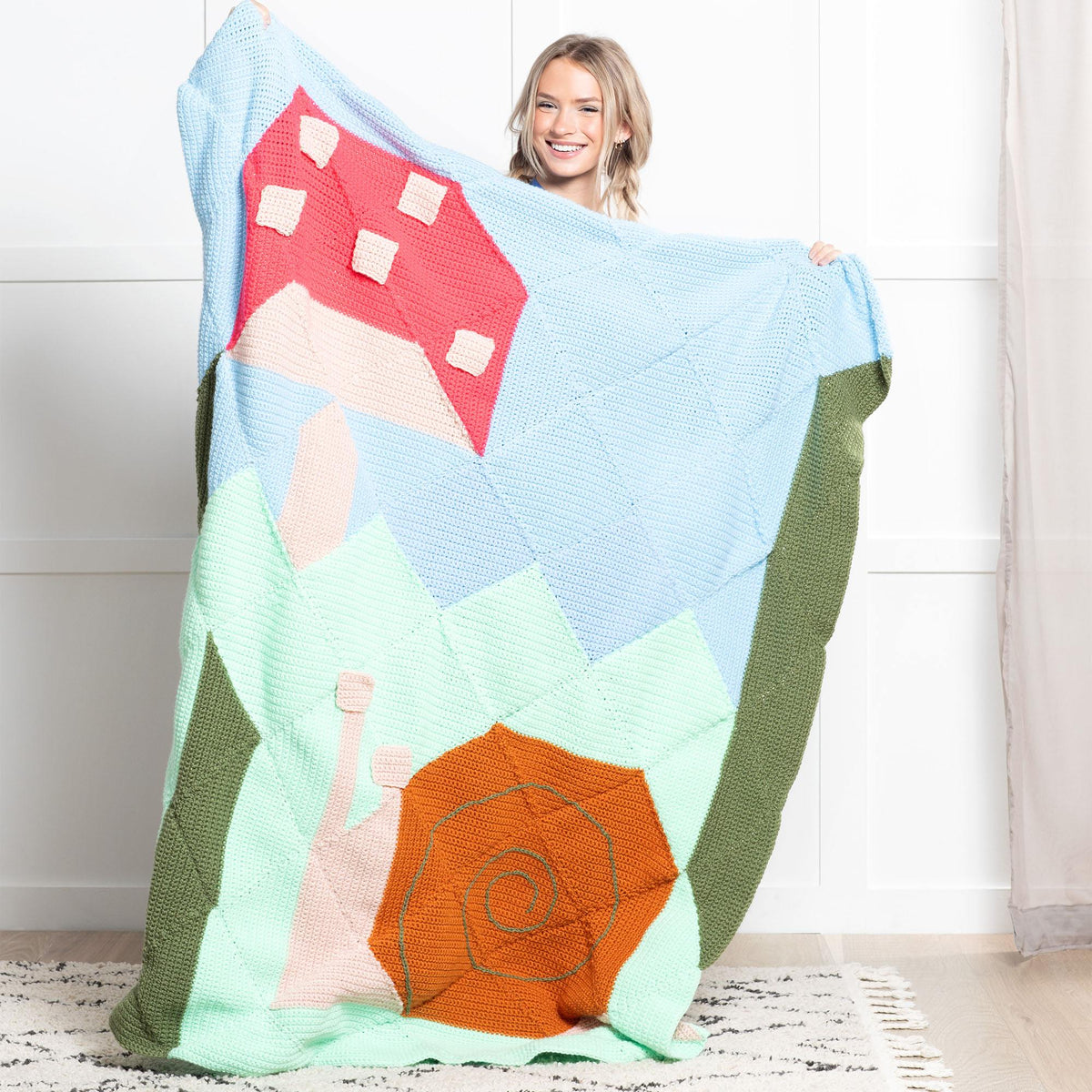 Crochet Blanket made in Bernat Super Value Yarn
