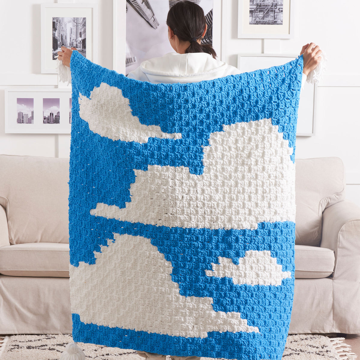Crochet Blanket made in Bernat Blanket,Blanket Brights Yarn