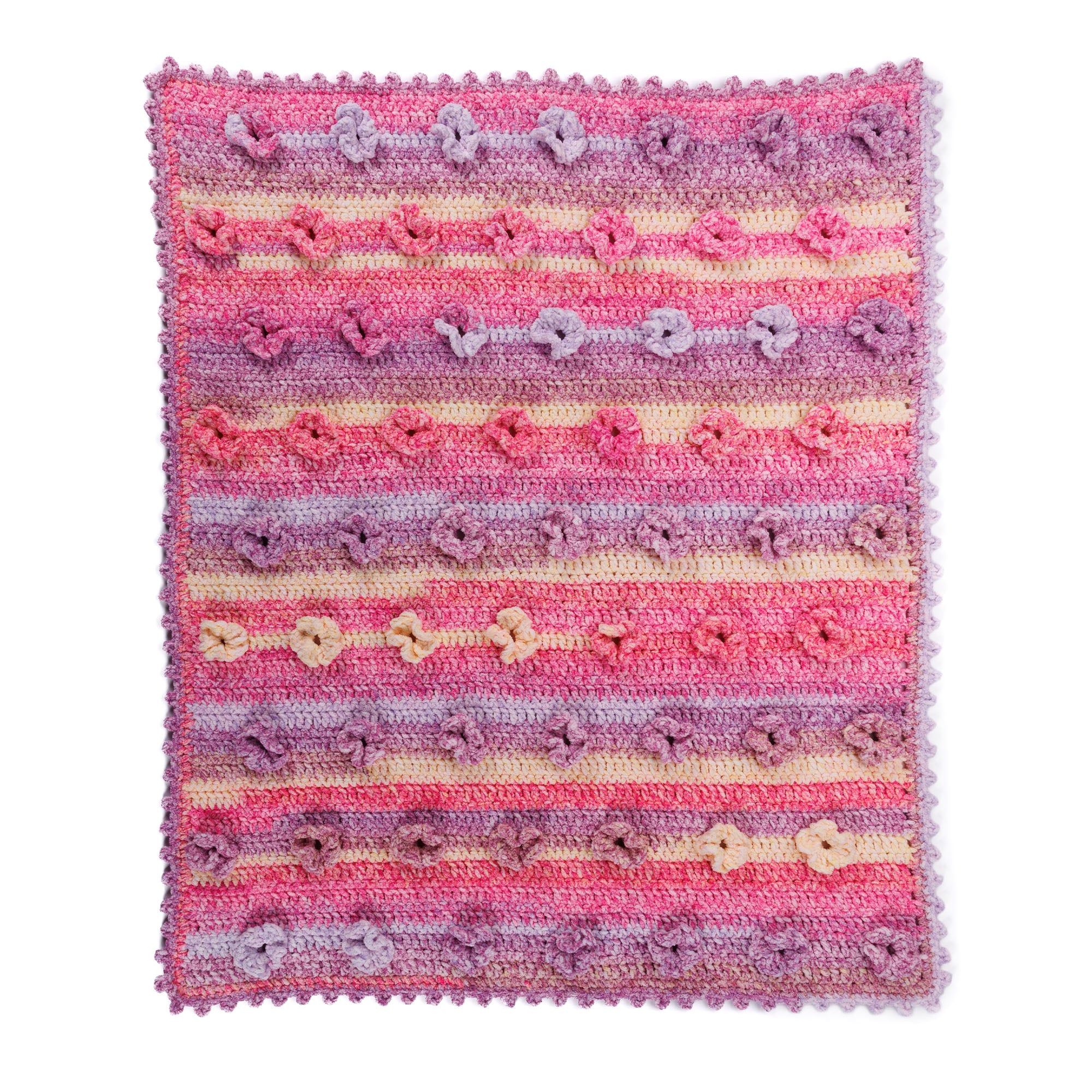 Free Intermediate Bernat Petal Patch Crochet Blanket Pattern