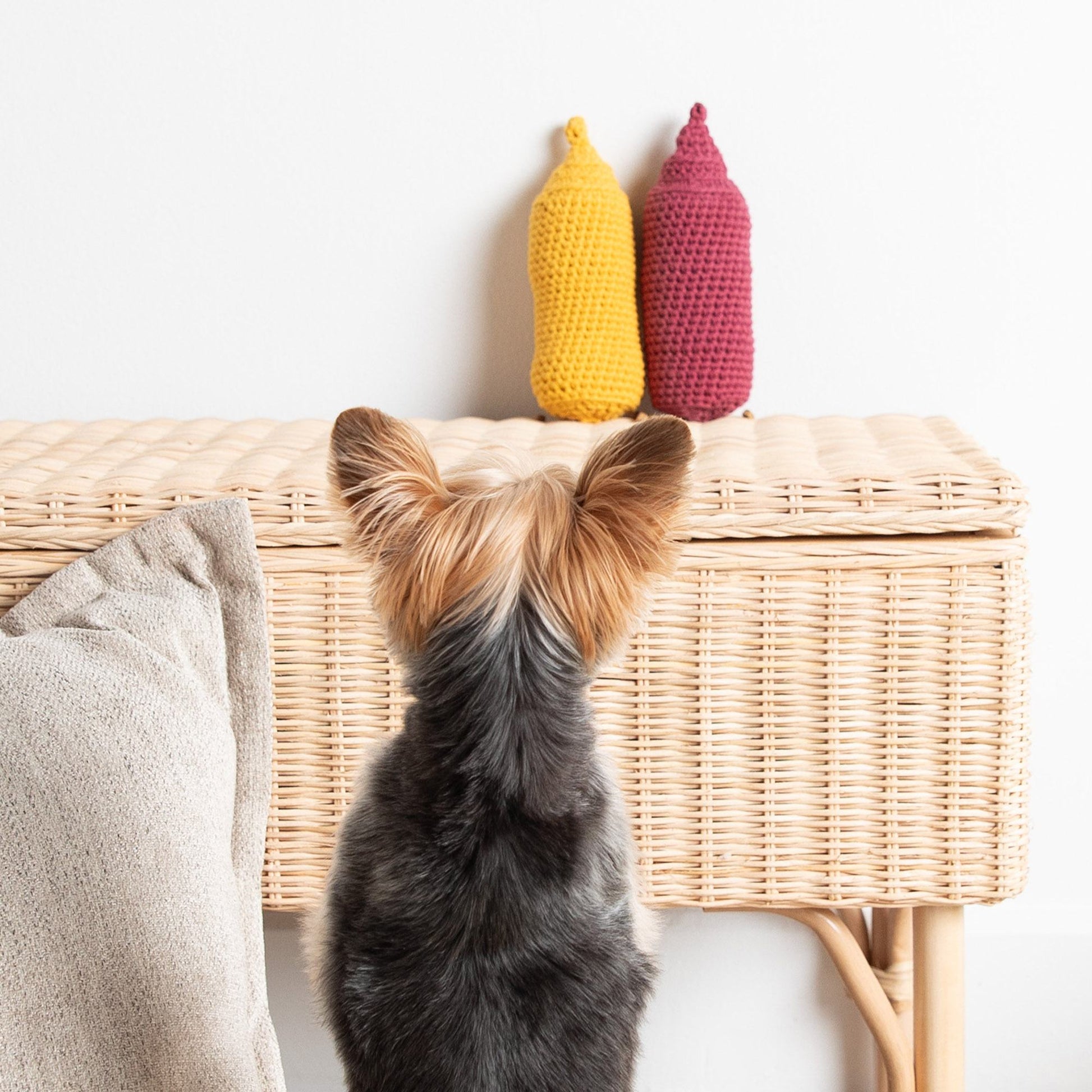 Free Bernat Ketchup & Mustard Crochet Pet Toys Pattern