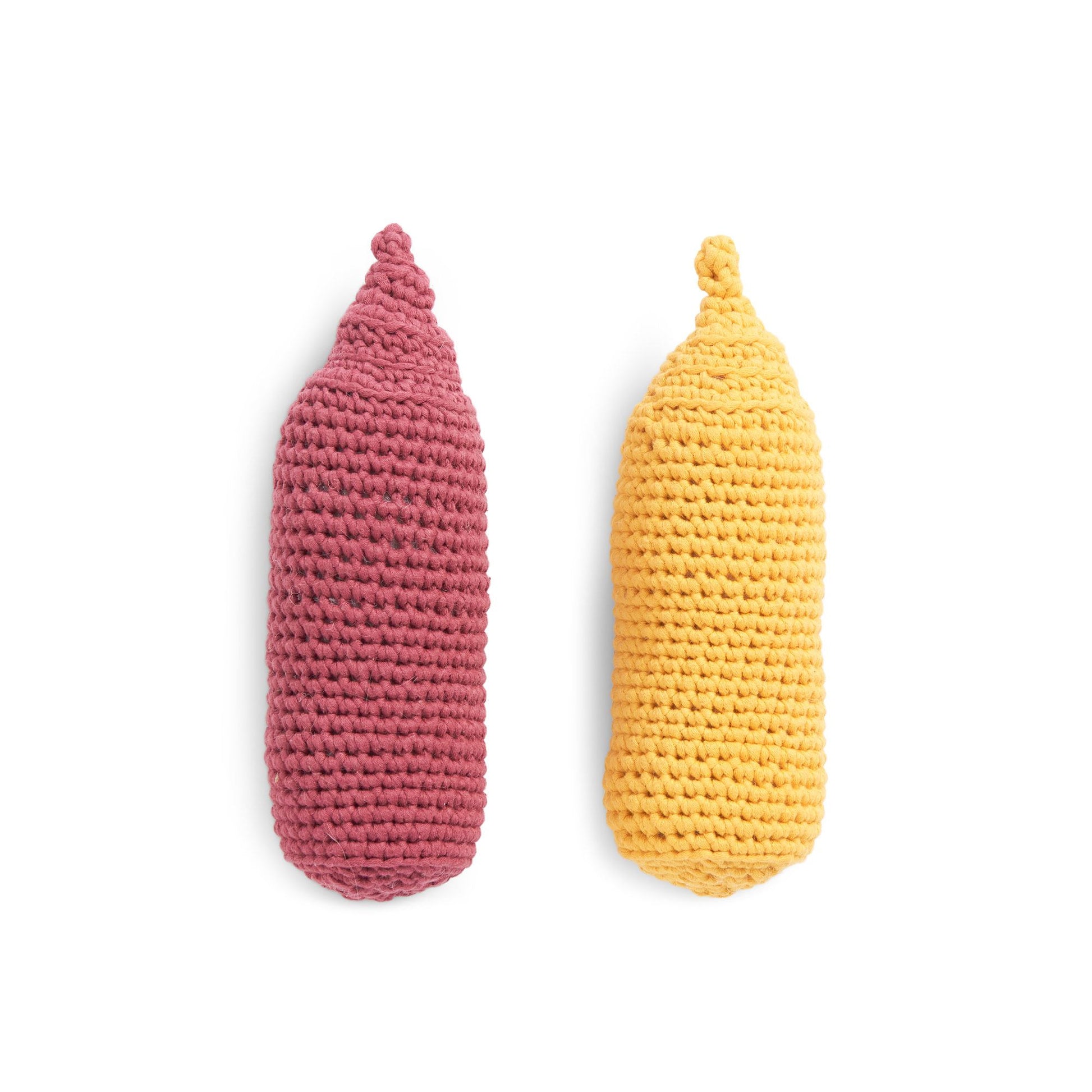 Free Bernat Ketchup & Mustard Crochet Pet Toys Pattern