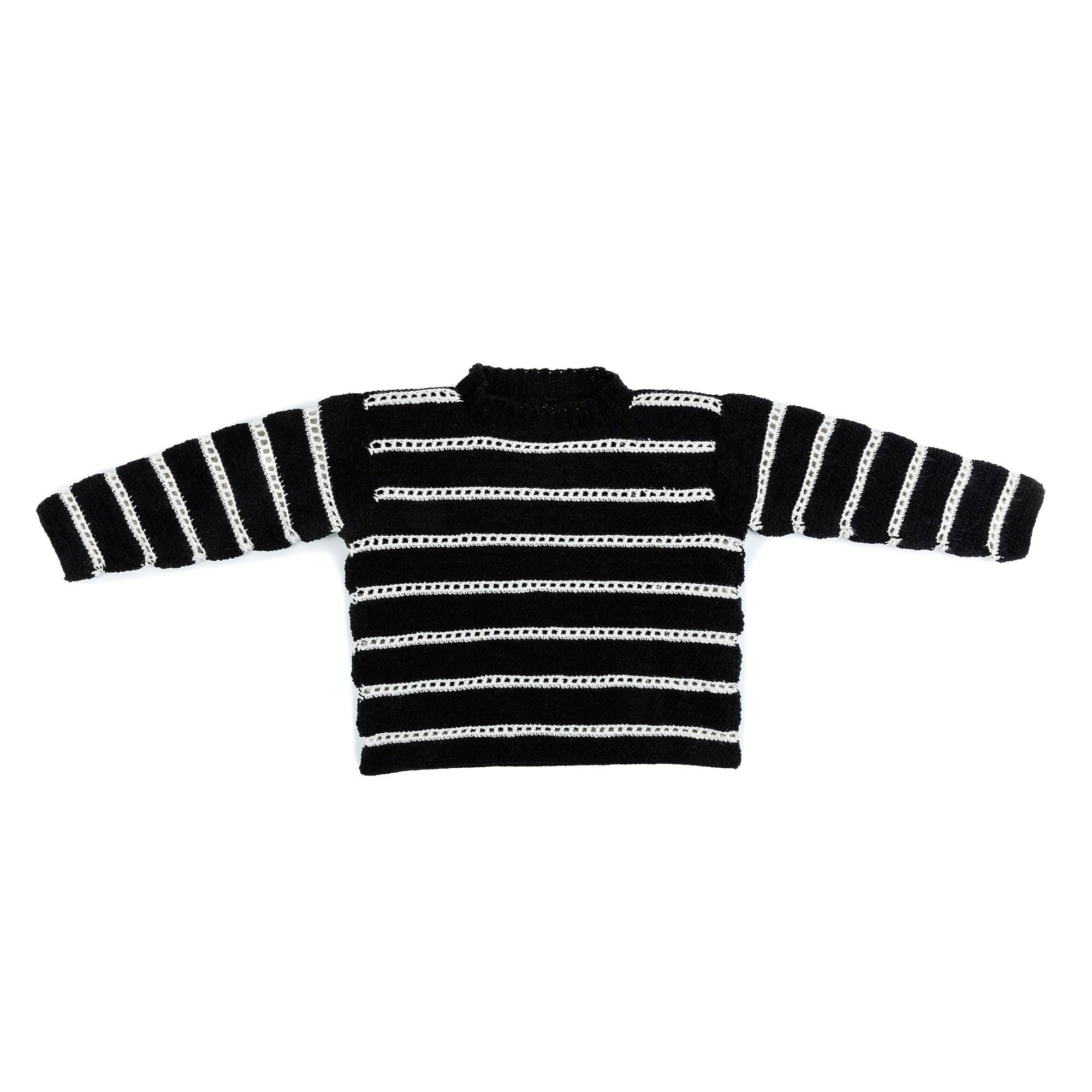 Free Easy Bernat Eyelet Stripes Crochet Pullover Pattern