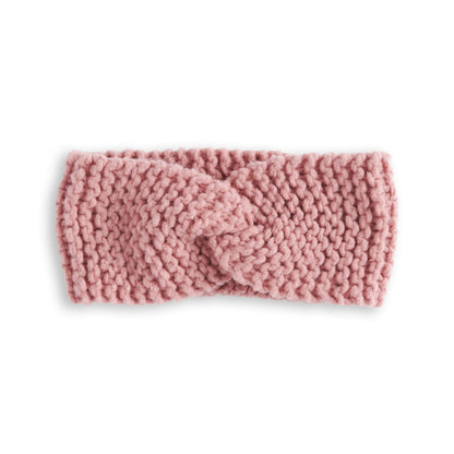 Bernat Beginner Knit Twister Headband Rose Hip