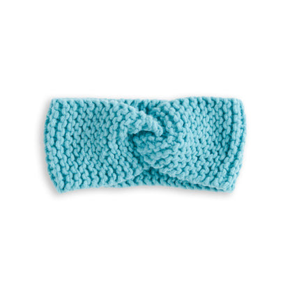 Bernat Beginner Knit Twister Headband Blue Teal