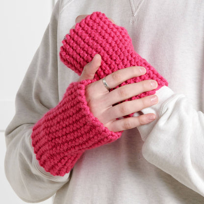 Bernat Beginner Knit Wristy Wonders Hot Pink