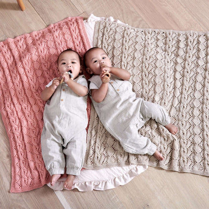 Bernat Lacy Cables Knit Baby Blanket Bernat Lacy Cables Knit Baby Blanket