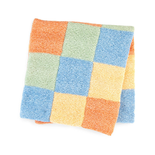 Bernat Checker Knit Baby Blanket
