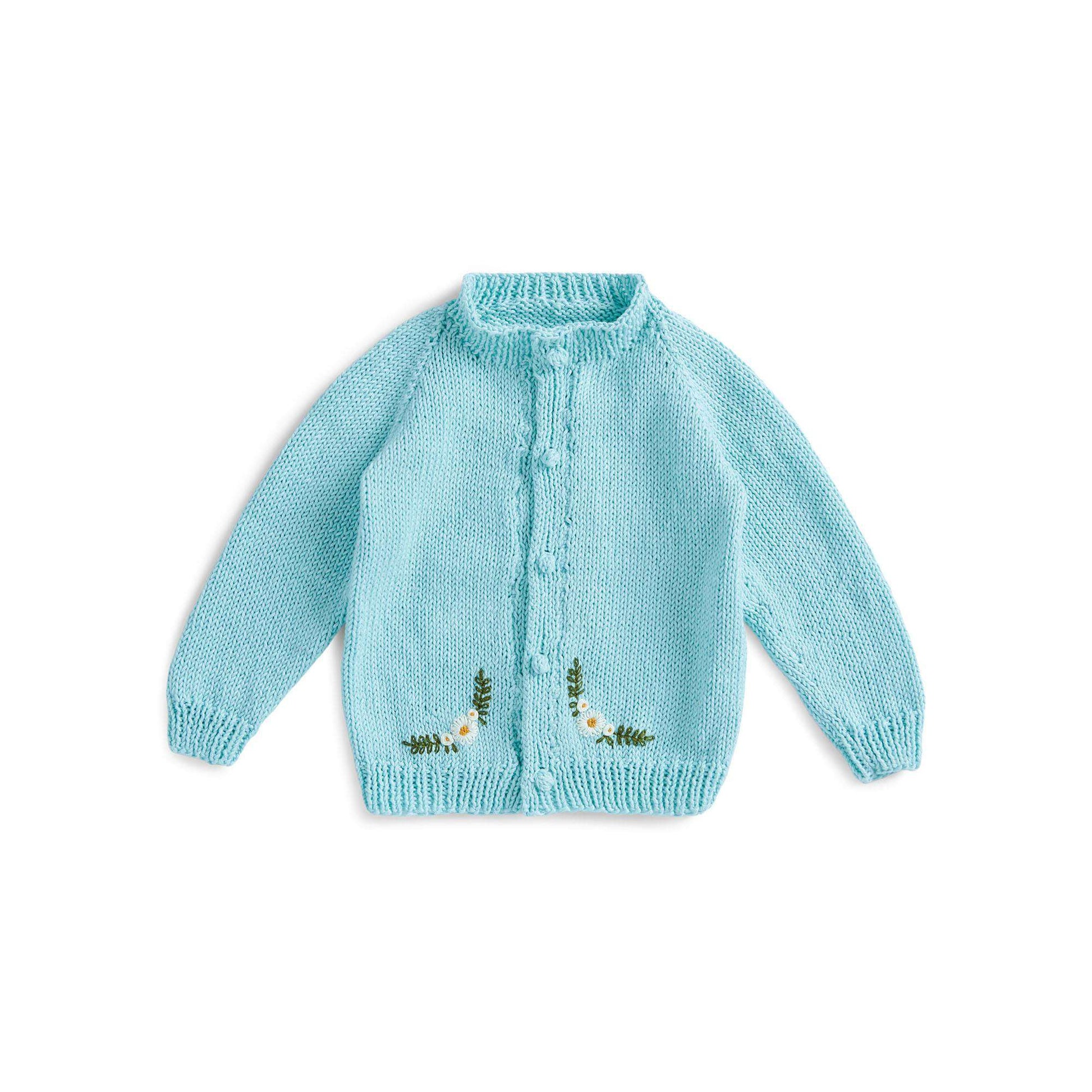 Free Bernat Little Floral Knit Baby Cardigan Pattern