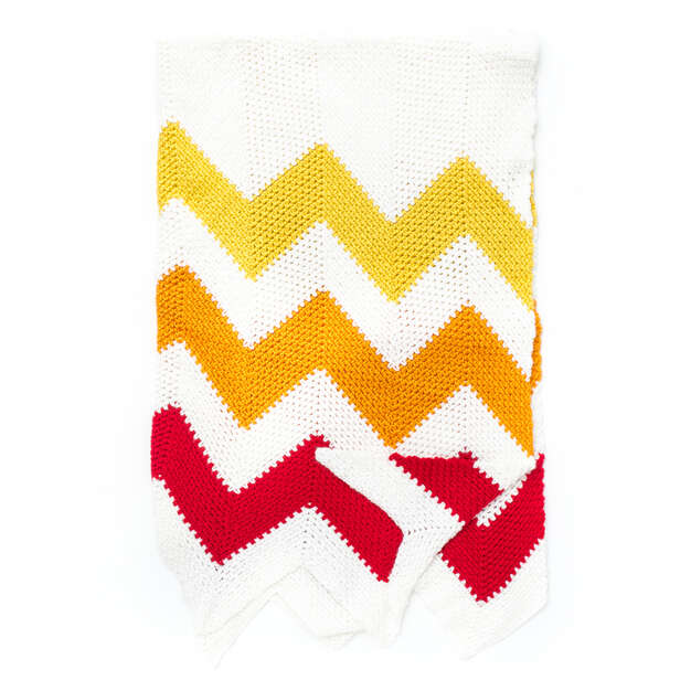 Free Bernat Zig-Zag Sunshine Knit Blanket Pattern