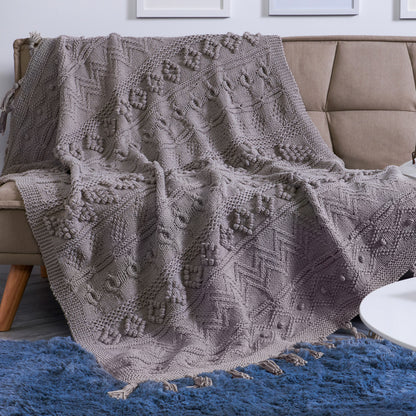 Bernat Sampler Knit Blanket One Size / Gray
