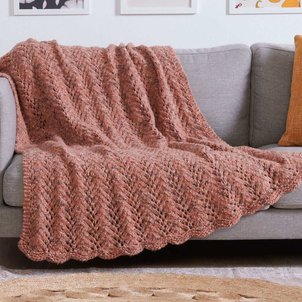 Knit Blanket made in Bernat Felted Yarn