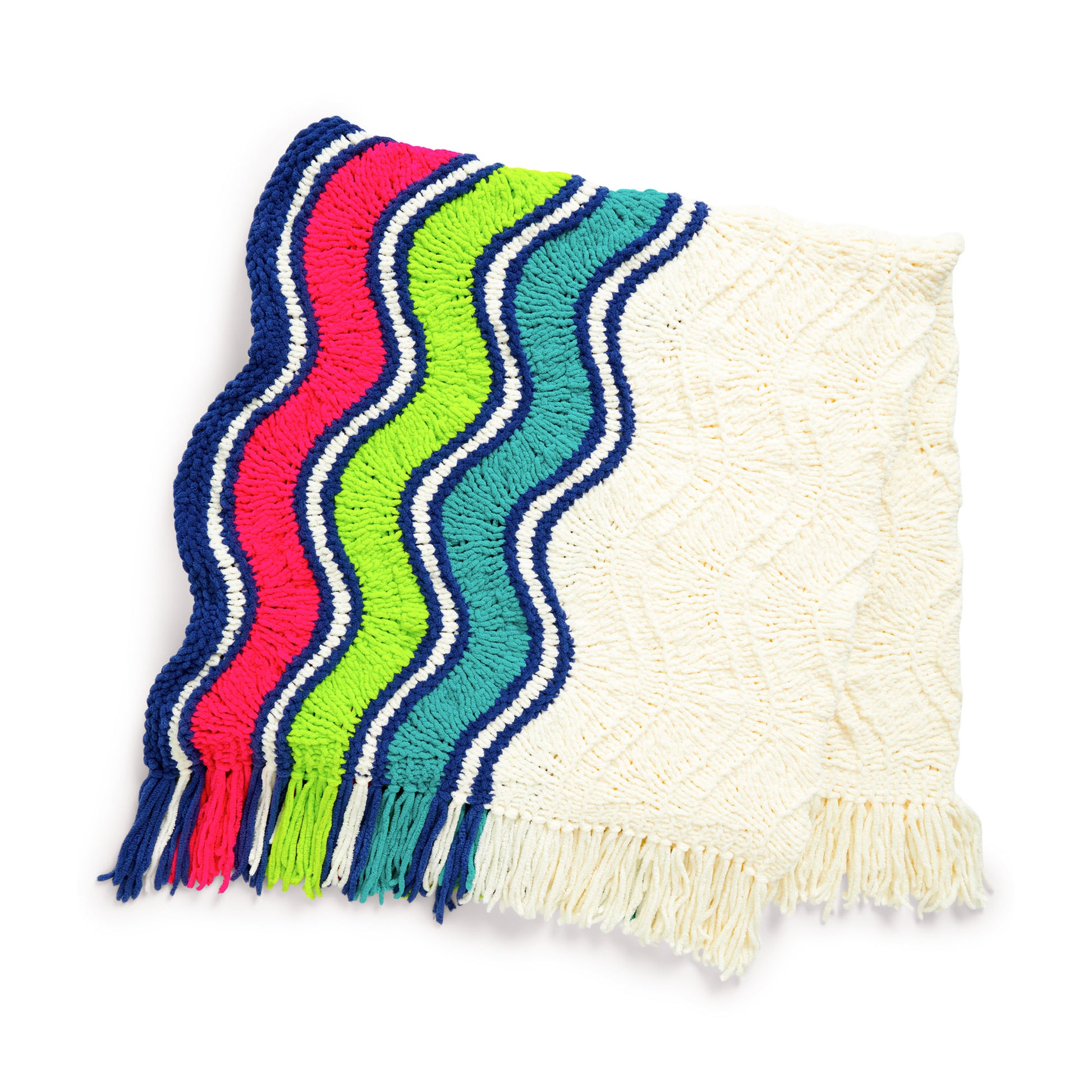 Free Bernat Wiggle Lines Knit Blanket Pattern