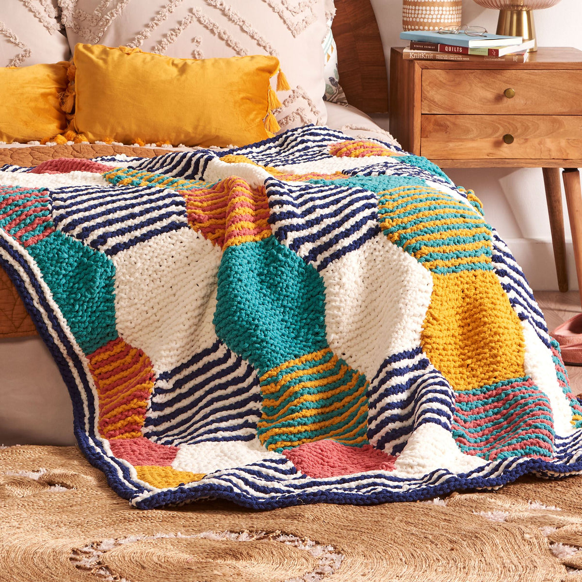 Knit Blanket made in Bernat Blanket Yarn