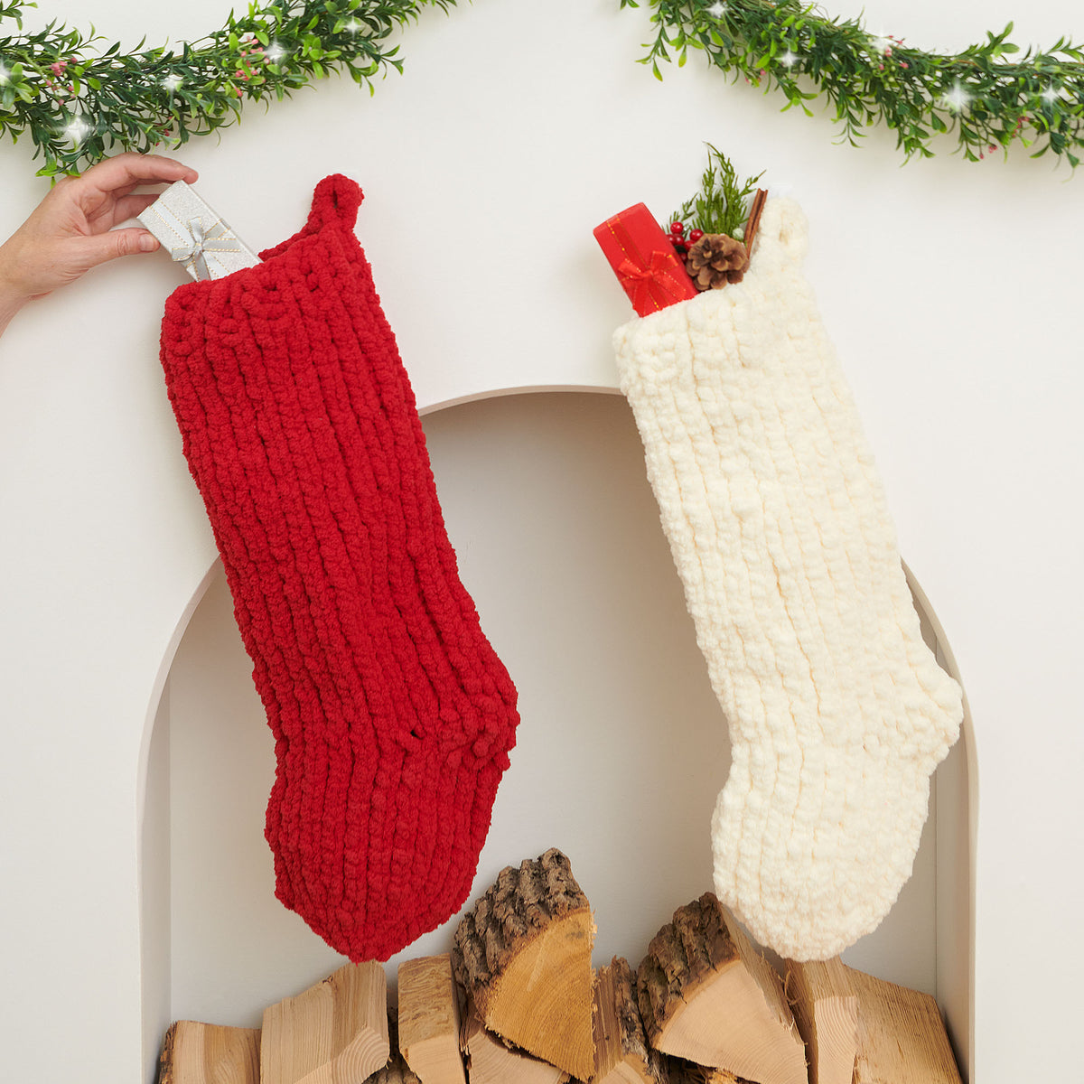 Knit Stocking made in Bernat Blanket Extra Yarn